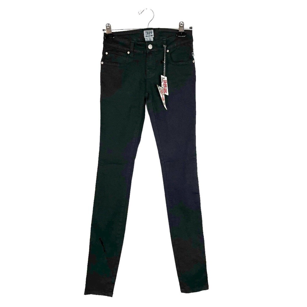 Tripp NYC Daang Goodman Black T-Back Pants Skinny Goth Punk Grunge 25/1 Y2K